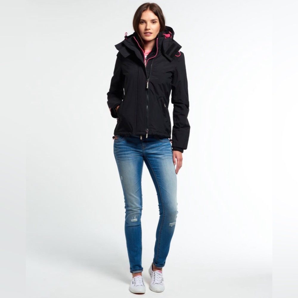 Superdry womens hooded technical pop zip windcheater